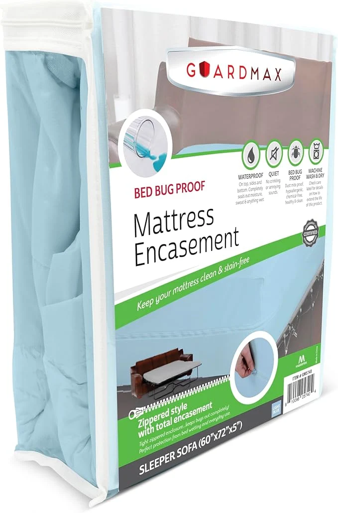 Stylish Guardmax Jersey Knitted Sleeper Sofa Zippered Mattress Encasement Solid