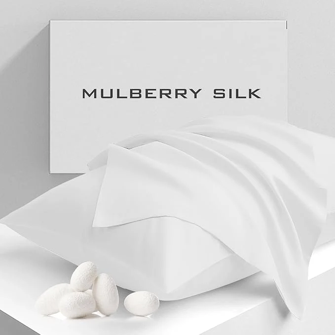 Casual Cobnom Pure Mulberry Silk Pillowcases Set of 2 King Size Safe