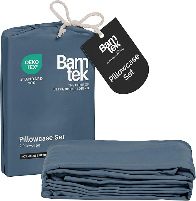 Durable Pillow Cases King Size Set of 2 Pillowcases Viscose from Bamboo Cooling Soft