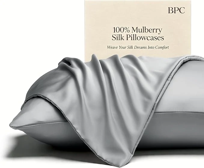 Enhanced BPC Mulberry Silk Pillowcases 2 Pack Grade 6A ClimaSilk™ Silk Pillow Breathable
