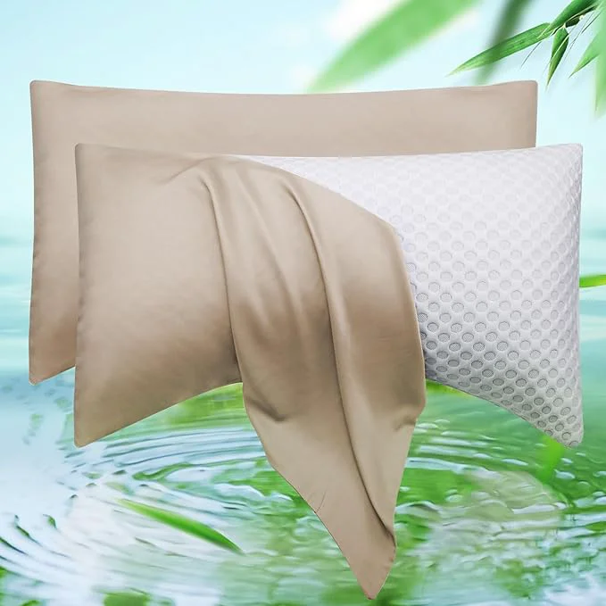 Traditional Cooling Crescent Side Sleeper Pillow Cases King Size Set of 2 Green