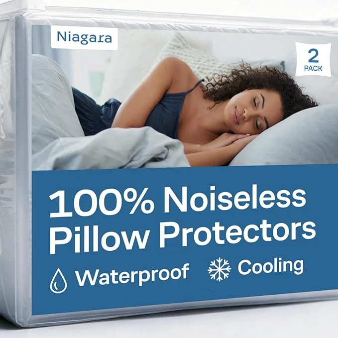 Functional Waterproof Pillow Protectors Queen 20×30 Pair Zippered Pillow Case Certified