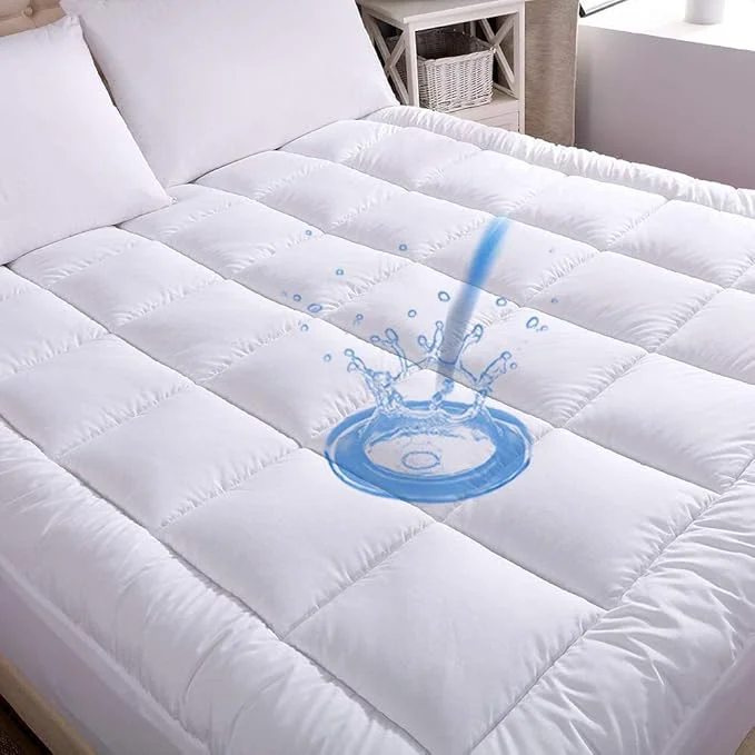 Crafted WhatsBedding Waterproof Mattress Pad Twin Size Cotton Top Down Easy-to-Use