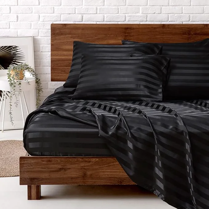 Responsible MR HM Satin Bed Sheets Queen Size Sheets Set Recyclable