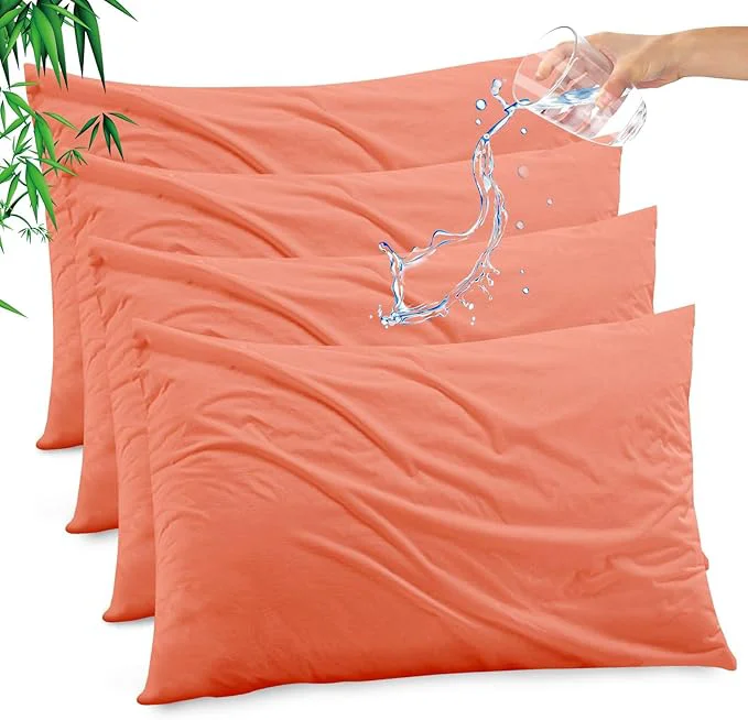 Green Gogreen Bamboo Rayon Waterproof Pillow Protector Breathable Pillow Cover Stylish