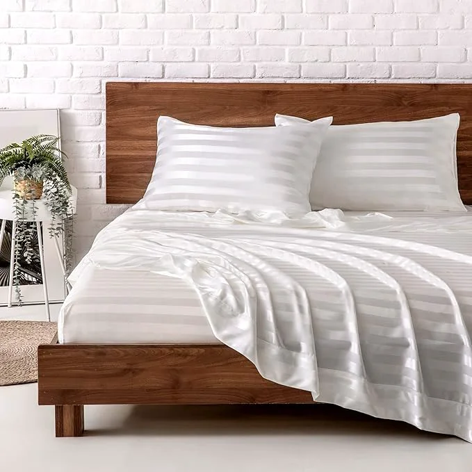 Specialty MR HM Satin Bed Sheets Queen Size Sheets Set Casual
