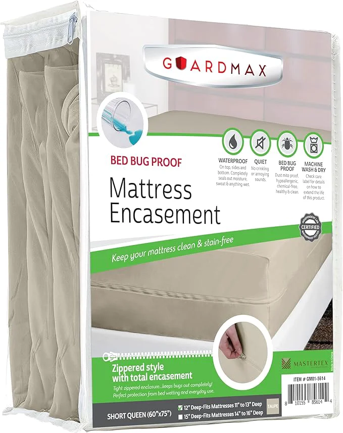 First-Class Guardmax Jersey Knitted Short Queen Zippered Mattress Encasement Eco-Friendly