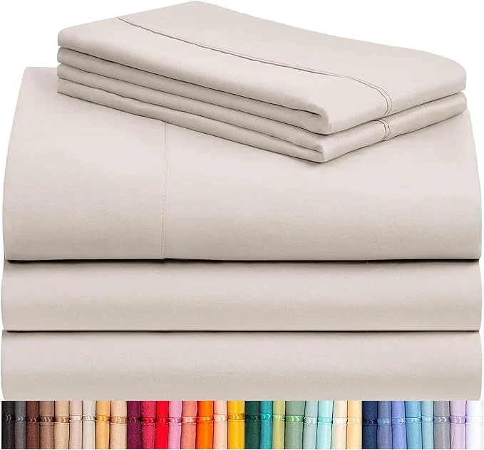 Verified LuxClub 5 PC Sheet Set Bed Sheets Deep Pockets 16 Eco Friendly Wrinkle Organic
