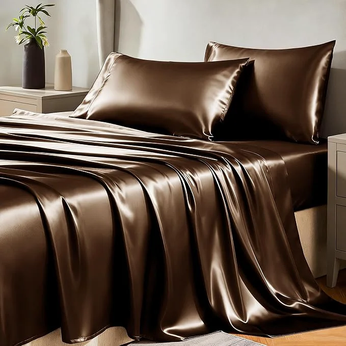 Official CozyLux Satin Sheets King Size Sheet Set Durable