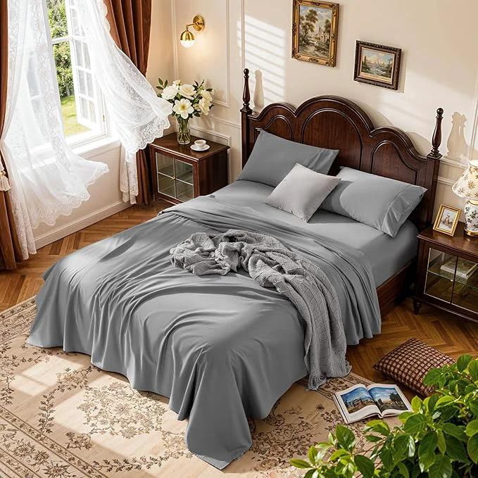 Sustainable LBRO2M 1000 Thread Count Egyptian Cotton Sheets Set Full Size Bed Sheet 4 Refined
