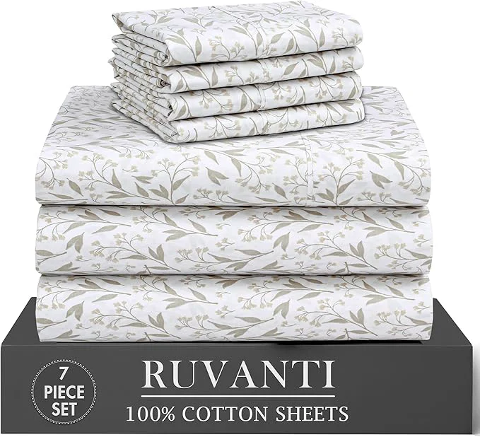 Innovative RUVANTI 7 Pcs Cotton Sheets Powerful