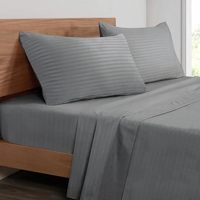 User-Friendly Mejoroom Striped King Size Sheet Set – Hotel Luxury Bed Sheets Safe