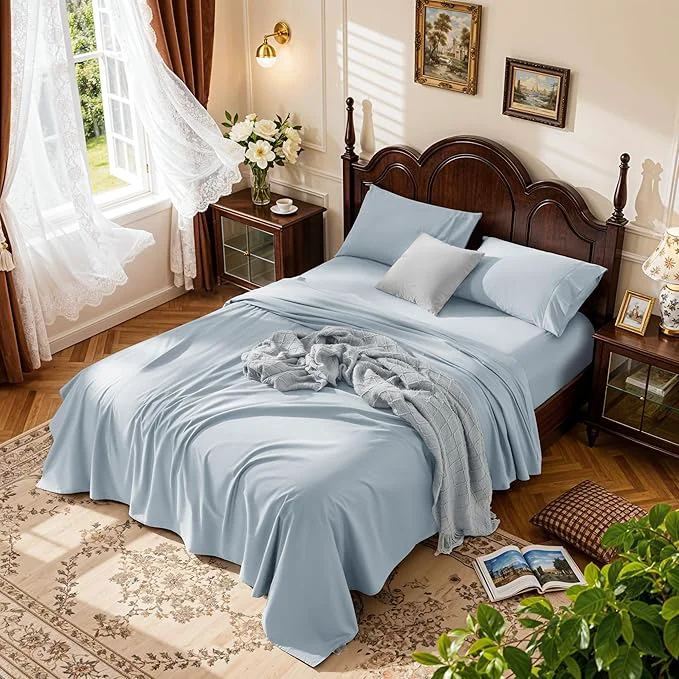 Next-Generation LBRO2M 1000 Thread Count Egyptian Cotton Sheets Set California King Size Verified