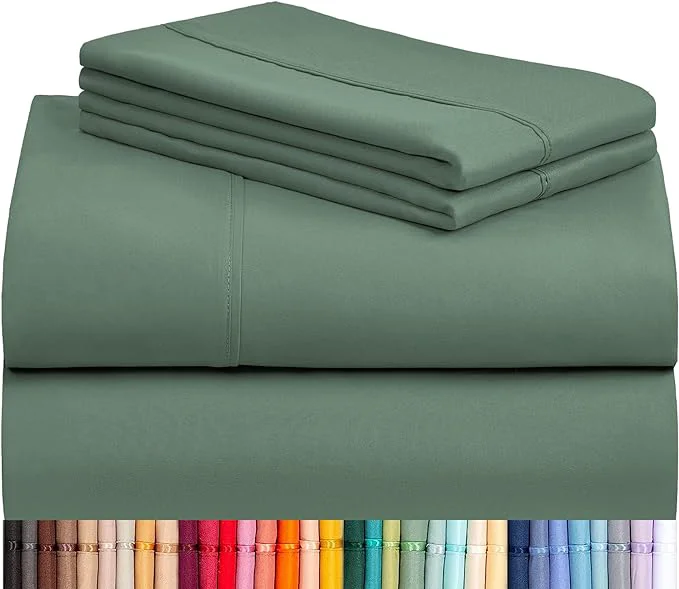 Minimalist LuxClub 4 PC Queen Sheet Set Breathable Luxury Bed Sheets Deep Pockets 18 Efficient