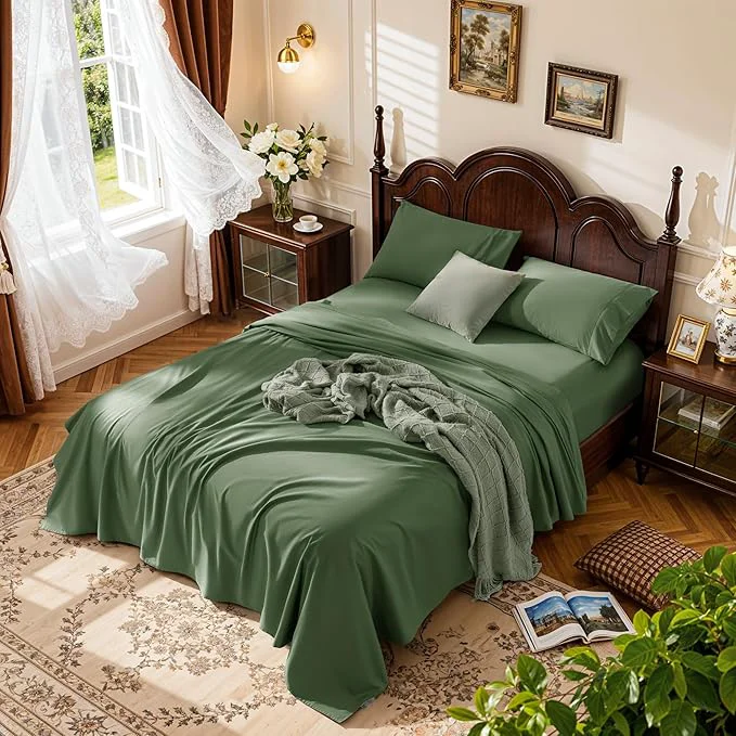 Selected LBRO2M 1000 Thread Count Egyptian Cotton Sheets Set Full Size 4 Piece Fashionable