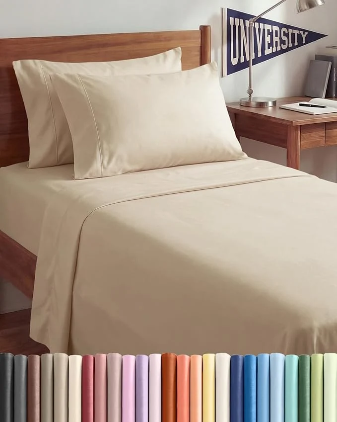 Natural Twin XL 4 Piece Sheet Set Modern