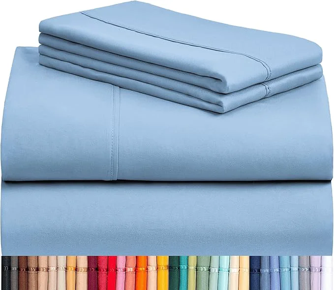 Prestigious LuxClub 4 PC Full Sheet Set Deep Pockets Wrinkle Cooling Bed Sheets Hotel High-End