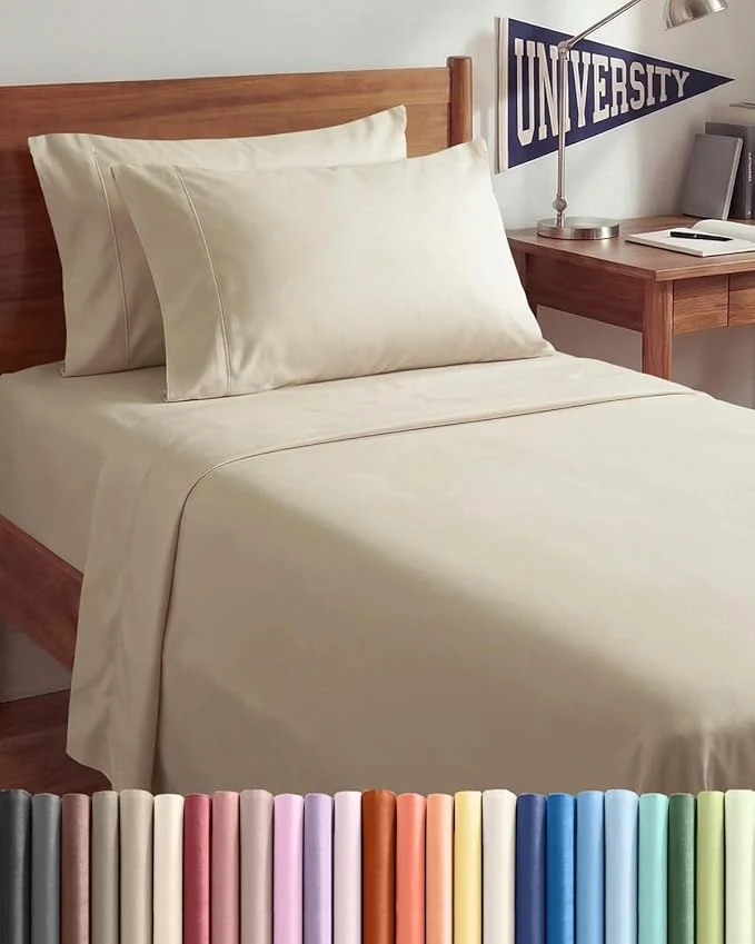 Lightweight Twin XL 4 Piece Sheet Set Stylish