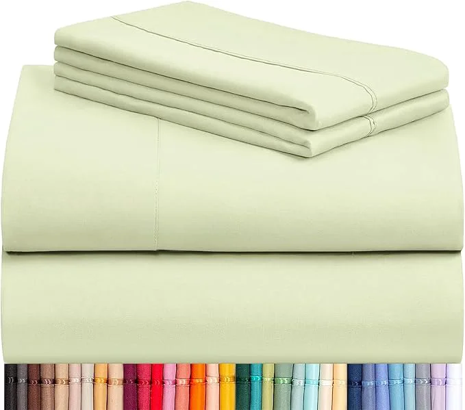 Secure LuxClub 4 PC Sheet Set Bed Sheets Deep Pockets 16 Eco Friendly Wrinkle Quality