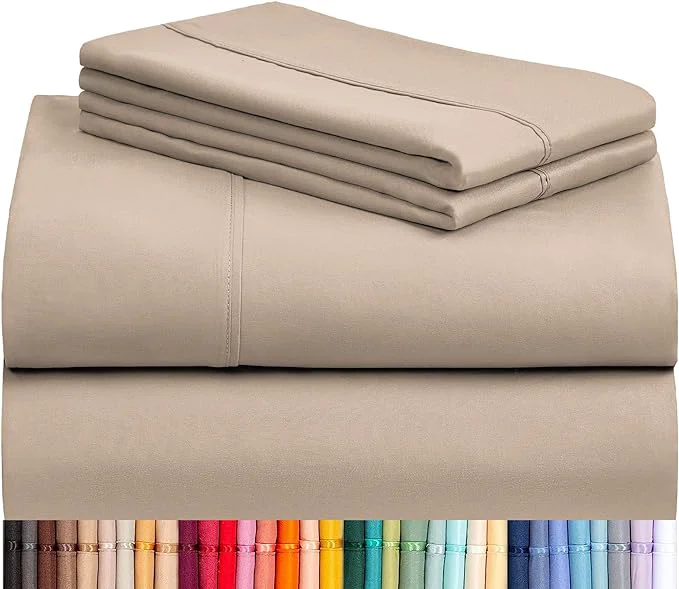 Eco-Friendly LuxClub 4 PC Full Sheet Set Breathable Luxury Bed Sheets Deep Pockets 18 Clean