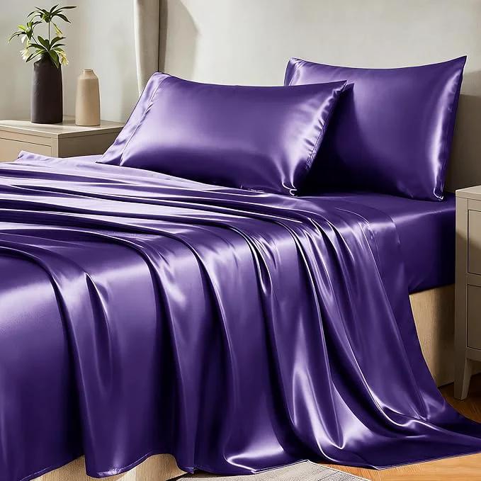 Expertly Made CozyLux Satin Sheets Full Size Sheets Sustainable