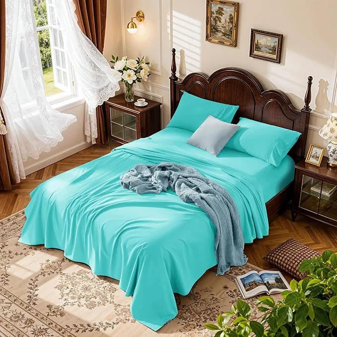 Excellent LBRO2M Cotton Sheets Set Deep Pocket 19 1000 Thread Count King Size 4 Proven