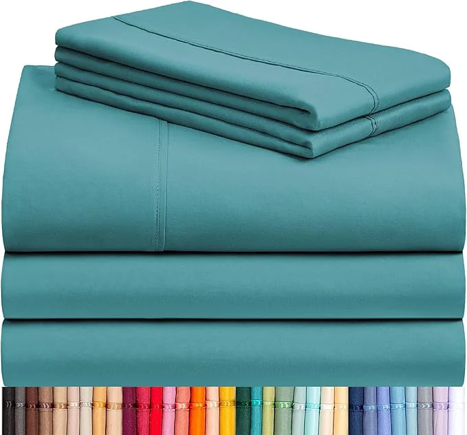 Genuine LuxClub 5 PC Split King Sheet Set Breathable Luxury Bed Sheets Deep Pockets High-Performance