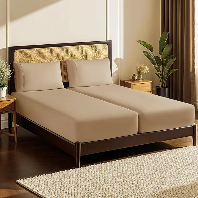 Outstanding LBRO2M Split King Sheet Sets for Adjustable Bed 1000 Thread Count Egyptian Exclusive