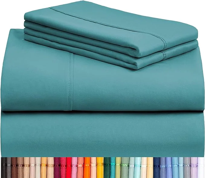 First-Class LuxClub 4 PC King Sheet Set Deep Pockets Wrinkle Cooling Bed Sheets Hotel User-Friendly