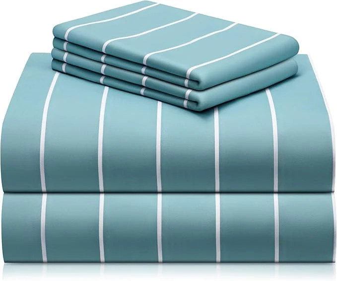 Safe LuxClub 4 PC Cal King Size Sheet Set Breathable Luxury Bed Sheets Deep Prestigious