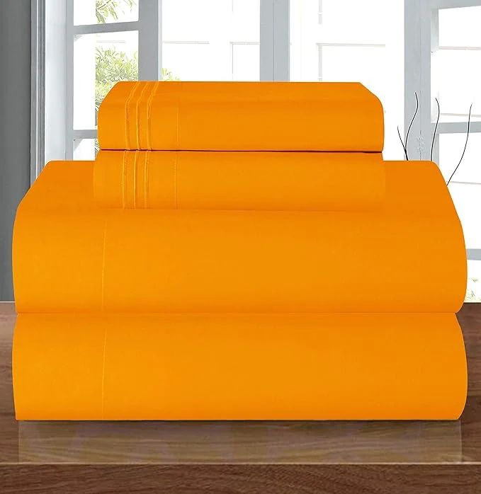 Reusable Elegant Comfort Luxury 1500 Premium Hotel Quality Microfiber 4-Piece Sheet Set Top-Quality