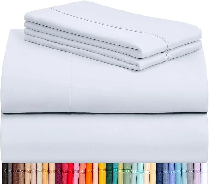 High-Performance LuxClub 4 PC Sheet Set Bed Sheets Deep Pockets 16 Eco Friendly Wrinkle Prestigious
