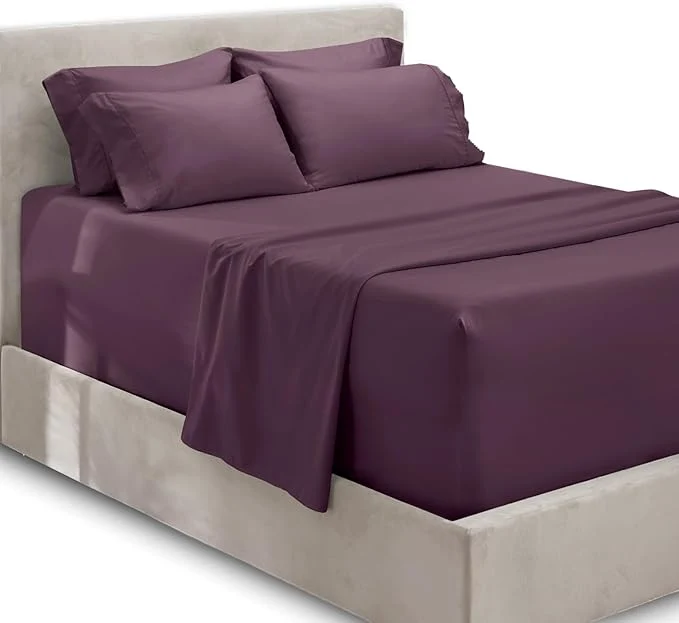 Traditional Hearth Harbor Luxury Soft 6 Piece Bed Sheet Set Extra Deep Pocket Fitted Sustainable