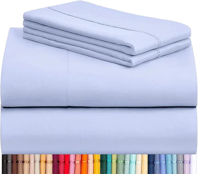 Luxury LuxClub 4 PC Sheet Set Bed Sheets Deep Pockets 16 Eco Friendly Wrinkle Smart