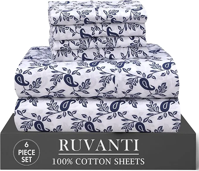 Reusable RUVANTI 6 Pcs Cotton Sheets Refined