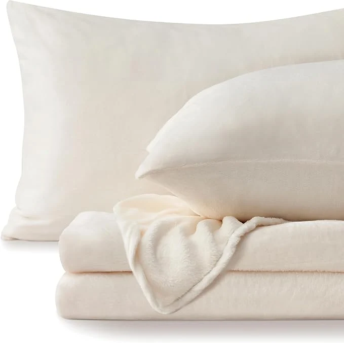 Lightweight BEDELITE Flannel Sheets King Size White Effective