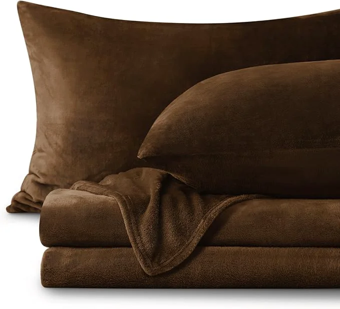Dependable BEDELITE Flannel Sheets Queen Size Brown Fine Crafted