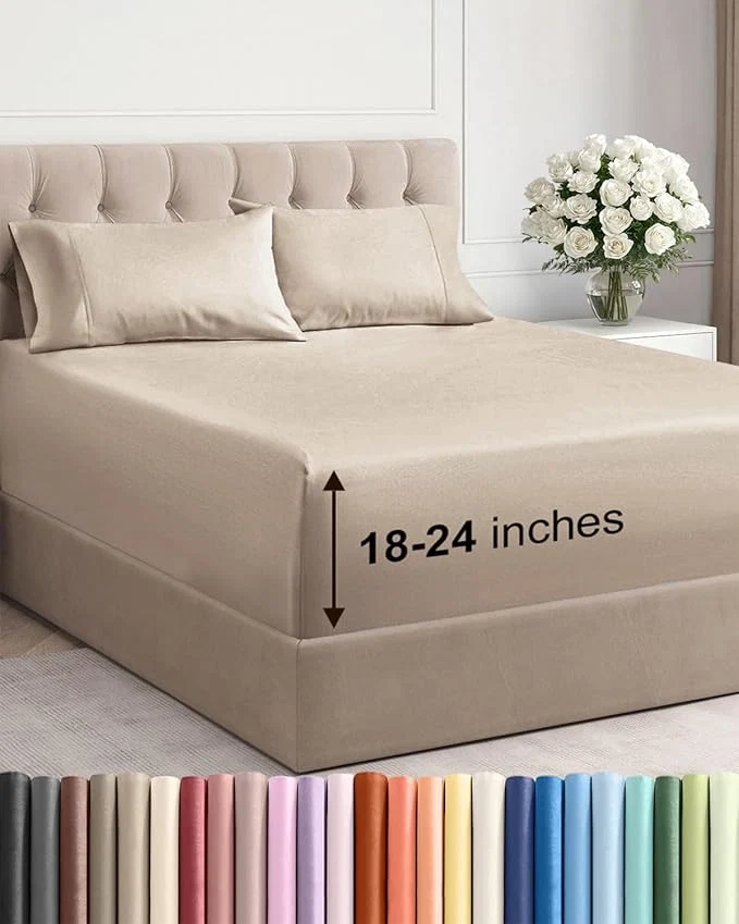 Reusable Extra Deep Queen Sheet Set Pure