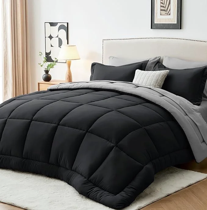 Fine Crafted Sasttie Queen Comforter Set 7 Pieces Bed in a Bag Queen Complete Bedding Set Long-Lasting