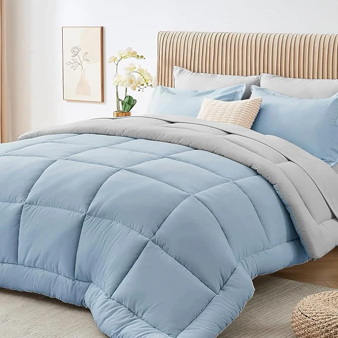 Official Sasttie King Size Comforter Set 7 Pieces Bed in a Bag King Complete Bedding Safe