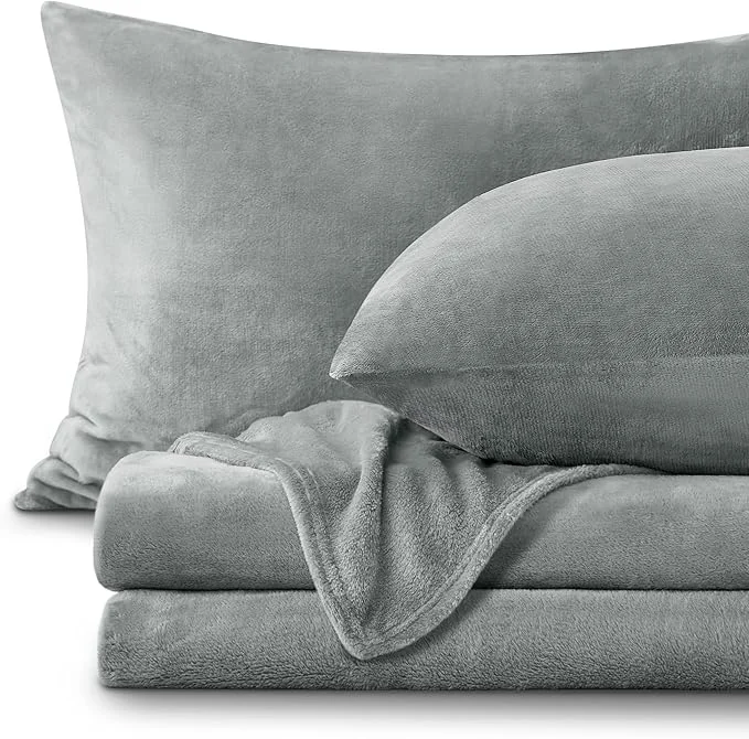 Minimalist BEDELITE Fleece Sheets Queen Size Bed Set Super Soft and Warm Fuzzy Plush Elegant