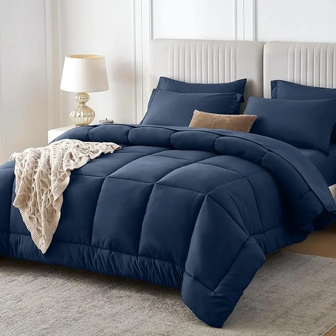 Fine Sasttie Oversized King Comforter Set 7 Pieces Extra Large Bed in a Bag Trusted
