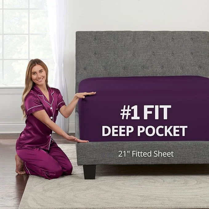 Proven Twin Deep Pocket Fitted Sheet 21′ Twin Size ly Fits 17’23’ Mattresses Functional