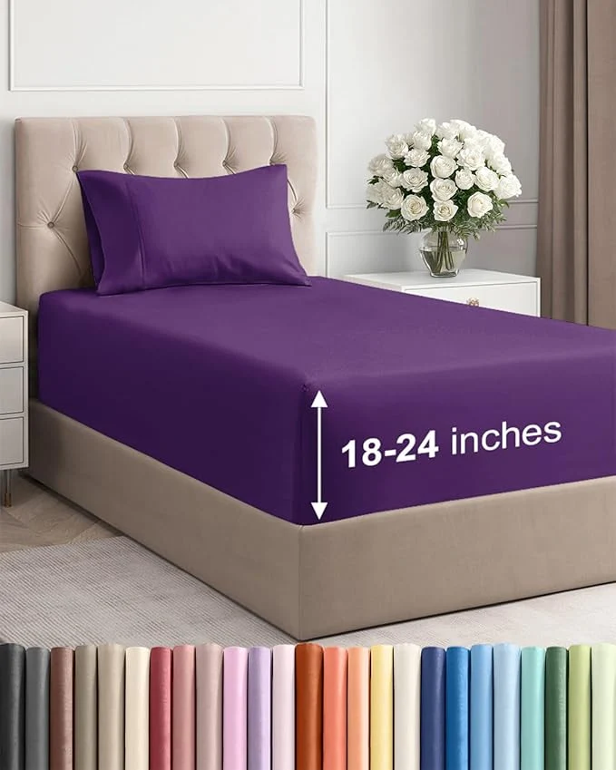 Long-Lasting Extra Deep Twin Sheet Set Green