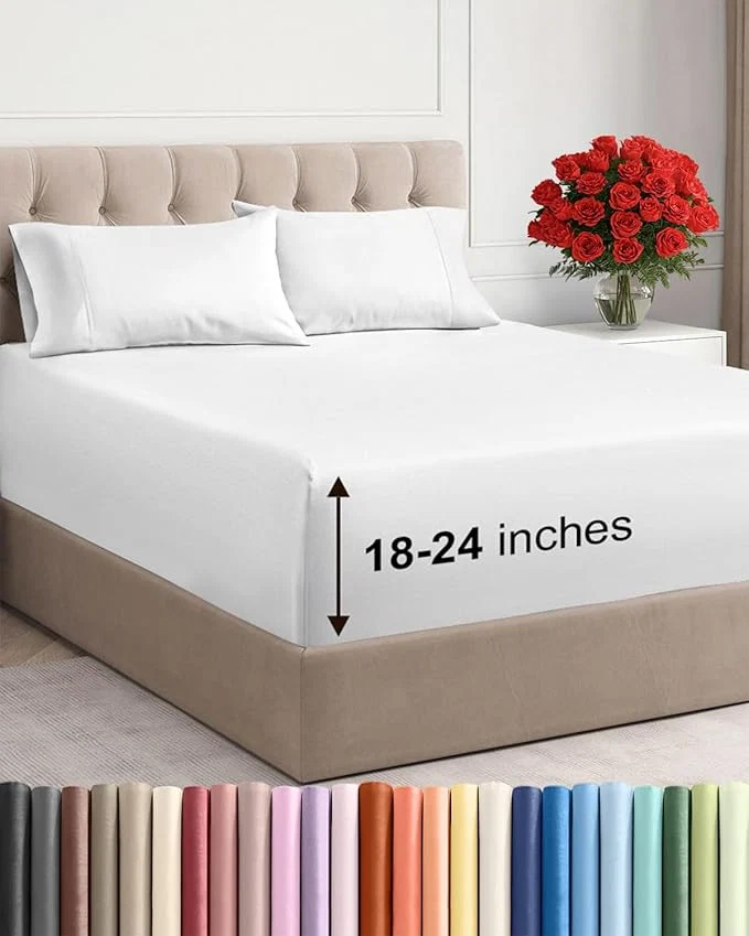 Safe Extra Deep Cal King Sheet Set Solid
