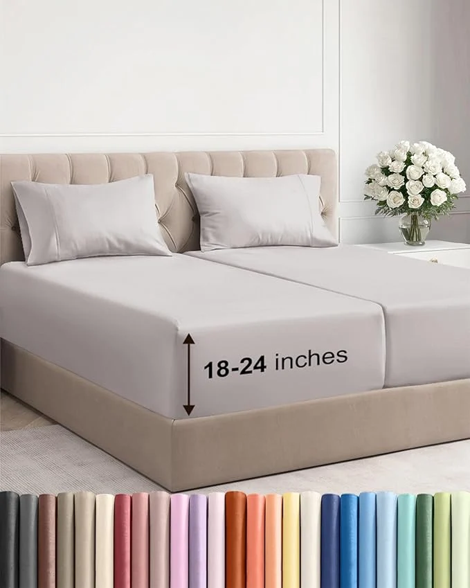 Long-Lasting Extra Deep Split King Sheet Set Detailed