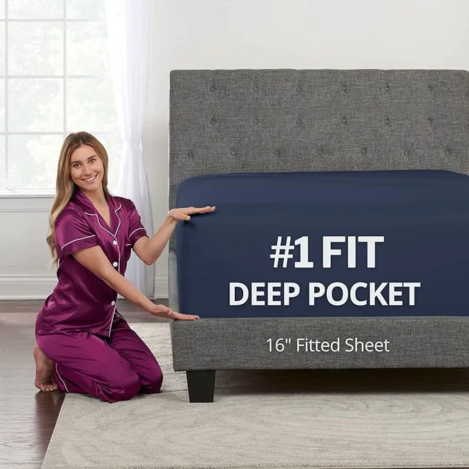 High-End Full Fitted Sheet Only – Extra Deep Pocket Full Size Fitted Sheet – Your Certified