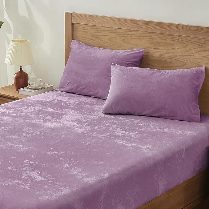 Original BEDELITE Velvet Fitted Sheet and Pillowcases Set Luxury Soft Fuzzy Bottom Sheet Consistent