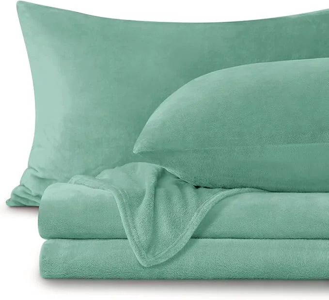 Modern BEDELITE Flannel Sheets Full Size Haze Blue Enhanced