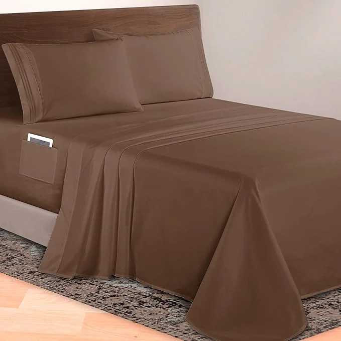 Clean Elegant Comfort Luxurious 1500 Premium Hotel Quality Microfiber 4-Piece Sheet High-Performance